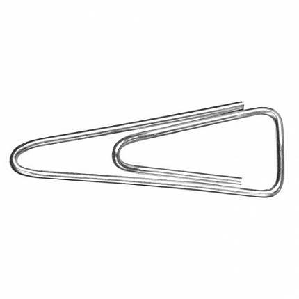 Скрепки большие 50 мм, ОФИСМАГ, никелированные, треугольные, 50 шт., в картонной коробке, 222093