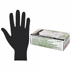 Перчатки нитриловые смотровые SFM Supersoft N136, Германия, 100 пар (200 штук), размер 6-7, S (малый), черные