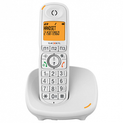 Радиотелефон TEXET TX-D8905A, память 100 номеров, АОН, повтор, спикерфон, часы/будильник, белый, 127224