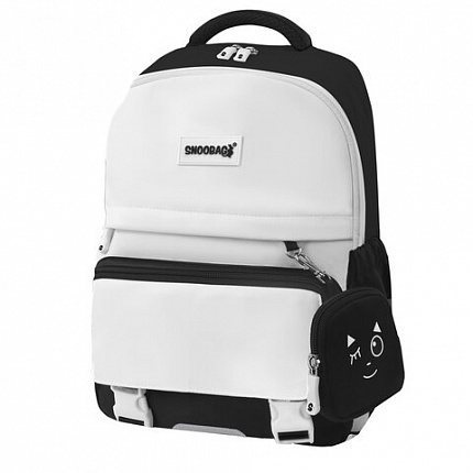 Рюкзак SNOOBAG (СНУБЭГ) PROACTIVE с кошельком, 2 отделения, "Позитив", черно-белый, 40х29х17 см, 274447