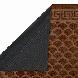 Коврик придверный 60х90 см, ВЕНГЕ, грязезащитный, 430 г/м2, ПОЛУКРУГ, фактурный ЧЕШУЙКИ, ЛЮБАША, 701053