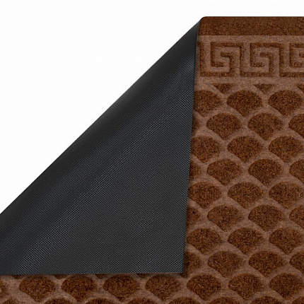 Коврик придверный 60х90 см, ВЕНГЕ, грязезащитный, 430 г/м2, ПОЛУКРУГ, фактурный ЧЕШУЙКИ, ЛЮБАША, 701053