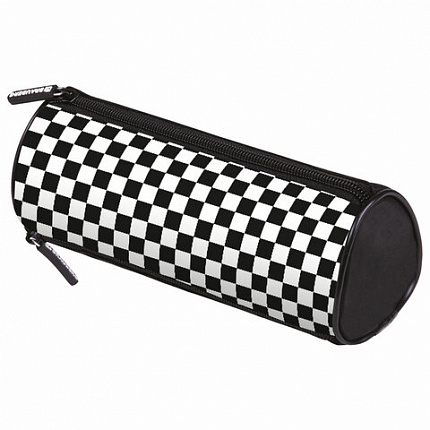Пенал мягкий BRAUBERG, 3 отделения, нейлон, 21х7х7 см, "Black and White", 273582