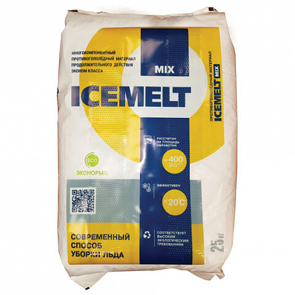 Реагент антигололедный 25 кг, ICEMELT "Mix", до -20С, хлористый натрий, мешок