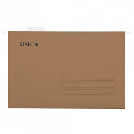 Подвесные папки A4/Foolscap (404х240 мм) до 80 л., КОМПЛЕКТ 10 шт., крафт-картон, STAFF, 270937
