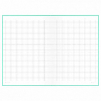 Блокнот БОЛЬШОЙ ФОРМАТ 200х290 мм, А4, 80 л., твердый, клетка, BRAUBERG "Minimal", мятный, 116435