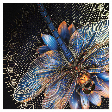 Тетрадь А5, 96 л., HATBER, скоба, клетка, матовая ламинация, 3D-фольга, "Золотая романтика" (микс), 089287, 96Т5лофВ1