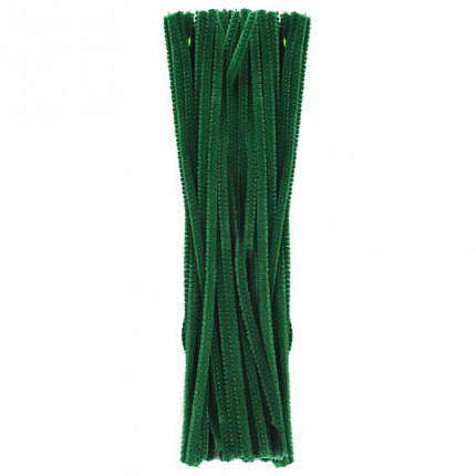Проволока синельная для творчества "Пушистая", зеленая, 30 шт., 0,6х30 см, ОСТРОВ СОКРОВИЩ, 661535