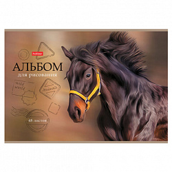 Альбом для рисования А4 48 л., скоба, матовая ламинация, тиснение, HATBER, 205х290 мм, "Дикий мир", 079735, 48А4лтВ