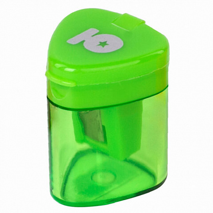 Точилка ЮНЛАНДИЯ "Трио", с контейнером, пластиковая, корпус ассорти, 228438