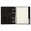 Тетрадь на кольцах А5 (180х220 мм), 120 листов, под кожу, клетка, BRAUBERG "Main", черный, 402004