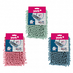 Насадка МОП плоская для швабры/держателя 40 см, карманы (ТИП К), ворсистая микрофибра, ворс 2 см, YORK "Salsa", 81310
