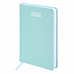 Ежедневник датированный 2026, А5, 138x213 мм, BRAUBERG "Profile", балакрон, мятный, 117074