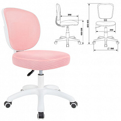 Кресло детское BRABIX KIDS "MG-230", без подлокотников, сетка/ткань TW, розовое, 533319