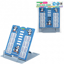 Подставка для книг и учебников BRAUBERG KIDS mini "Panda" с таблицей умножения, регулируемый угол наклона, металлическая, 238975