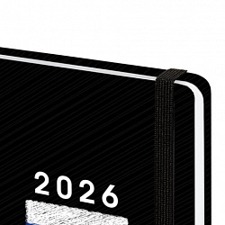Ежедневник датированный 2026 с резинкой 145х203 мм, А5, BRAUBERG, твердый, "Россия", 117332