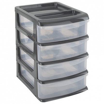 Бокс универсальный большой, 4 выдвижные секции, 37,6х25х35,5 см, М2768
