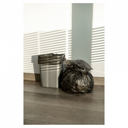 Мешки для мусора 35 л, черные, в рулоне 50 шт., ПНД, 6,2 мкм, 50х60 см, PACLAN "Professional", 40303