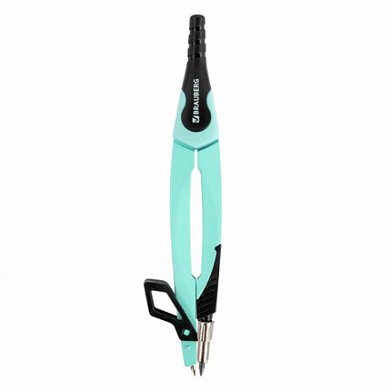 Готовальня BRAUBERG ULTRA, 4 предмета: циркуль 135 мм, запасной грифель, насадка, мятный цвет, 210824