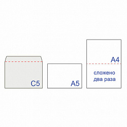 Конверты С5 (162х229 мм), отрывная лента, внутренняя запечатка, 80 г/м2, КОМПЛЕКТ 100 шт., BRAUBERG, 112187