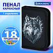Пенал BRAUBERG, 1 отделение, полиэстер, 21х14 см, "Серый волк", 273520