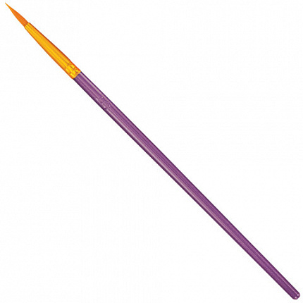 Кисти набор 10 шт., синтетика, фиолетовые, № 2/0-8 (Круглые; Овальные; Плоские; Лайнеры), WBZ, 201086