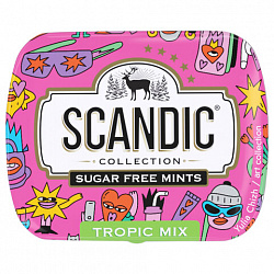 Драже освежающие SCANDIC без сахара со вкусом "Тропический микс", 14 г