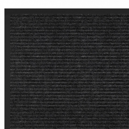 Коврик придверный 80х120 см, ЧЕРНЫЙ, влаго-грязезащитный, 450 г/м2, ребристый, PRIMILA (ПРИМИЛА) EXTRA, 701030