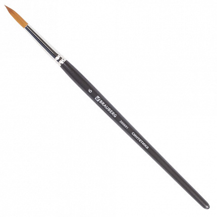 Кисть художественная проф. BRAUBERG ART CLASSIC, синтетика мягкая под колонок, кругл, № 6, кор руч, 200691