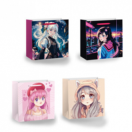 Пакет подарочный (1 штука) 30х10х30см "Anime", ассорти, ламинированный, ЗОЛОТАЯ СКАЗКА, 700833