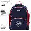 Рюкзак BRAUBERG CLASSIC, легкий каркас, премиум материал, "Lion", синий, 37х32х21 см, 228829
