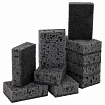 Губки для посуды 9,8х6,6х3 см, КОМПЛЕКТ 10 шт., SQUARE BLACK, КРУПНОПОРИСТЫЙ поролон с абразивным слоем, LAIMA, 608648