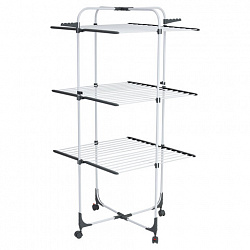 Сушилка напольная для белья раскладная, 3 уровня, 30 метров, на колесах, LAIMA HOME HIGH-RISE, 700472