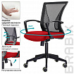 Кресло BRABIX "Wings MG-309", пластик черный, сетка, черное/красное, 532014