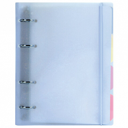 Тетрадь на кольцах А5 175х220 мм, 120 л., пластик, с резинкой и разделителями, BRAUBERG, Голубой, 404633