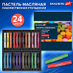 Пастель масляная BRAUBERG ART "Секреты художника", УТОЛЩЕННАЯ, 24 цвета, круглое сечение, 182100