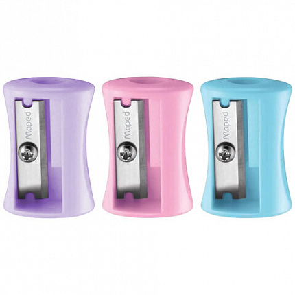 Точилка MAPED "Vivo Pastel", пластиковая, корпус пастельный ассорти, 063011