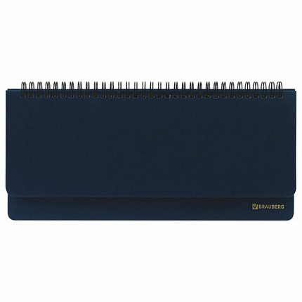 Планинг настольный недатированный (305х140 мм) BRAUBERG "Select", балакрон, 60 л., темно-синий, 123798