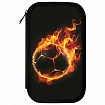 Пенал ЮНЛАНДИЯ, 3 отделения, картон с эффектом soft-touch, 19х11 см, "Fire ball", 273501