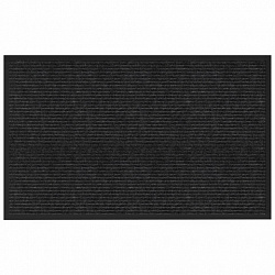 Коврик придверный 50х80 см, ЧЕРНЫЙ, влаго-грязезащитный, 450 г/м2, ребристый, PRIMILA (ПРИМИЛА) EXTRA, 701028