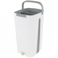 Швабра с отжимом и ведром 11л/9л, двухкамерное, ProClean, насадка из микрофибры карманы с 2-х сторон, белый, LAIMA, 607979