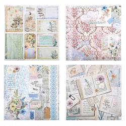 Бумага для скрапбукинга 30х30 см, "В бежевых тонах", двусторонняя, 12 листов, 180 г/м2, ОСТРОВ СОКРОВИЩ, 665437