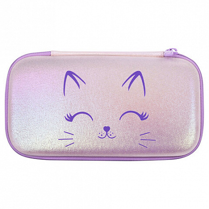 Пенал BRAUBERG SHINY, 1 отделение, 1 откидная планка, ЭВА, 22х13х4 см, "Счастливый кот", 271554