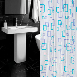 Шторка для ванной ПОЛИЭСТЕР, 180х180 см, кольца в комплекте, ФИГУРЫ, PRIMILA (ПРИМИЛА), 700081