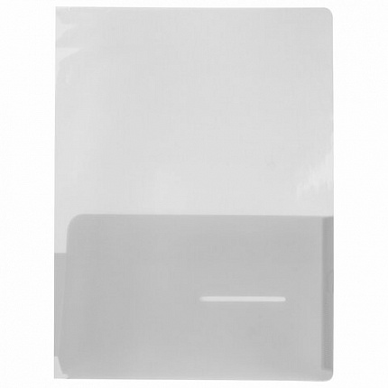 Папка-уголок 2 кармана А4 BRAUBERG SPECIAL, прозрачная, 0,18 мм, 273059