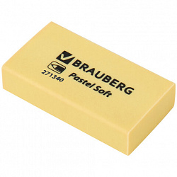 Ластики BRAUBERG PASTEL SOFT НАБОР 6 шт., размер ластика 45х25х10 мм, экологичный ПВХ, 271340