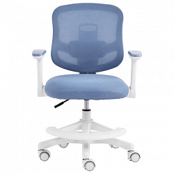 Кресло детское с подставкой для ног BRABIX KIDS "MG-215", сетка/ткань TW, голубое, 533312