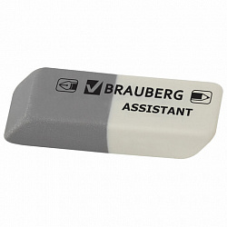 Набор ластиков BRAUBERG "Assistant" 3 шт., 41х14х8 мм, серо-белые, прямоугольные, скошенные края, 222463