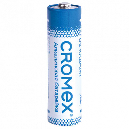 Батарейки алкалиновые "пальчиковые" КОМПЛЕКТ 4 шт., CROMEX (КРОМЕКС) Alkaline, AA (LR6, 15A), спайка, 457132