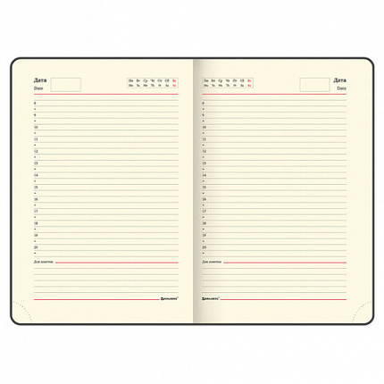 Ежедневник недатированный B6 (127х186 мм), BRAUBERG VISTA, под кожу, гибкий, 136 л., "Jazz", 112119